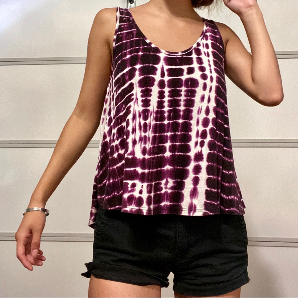 Dark purple & white Tie Dye Tank Top😈